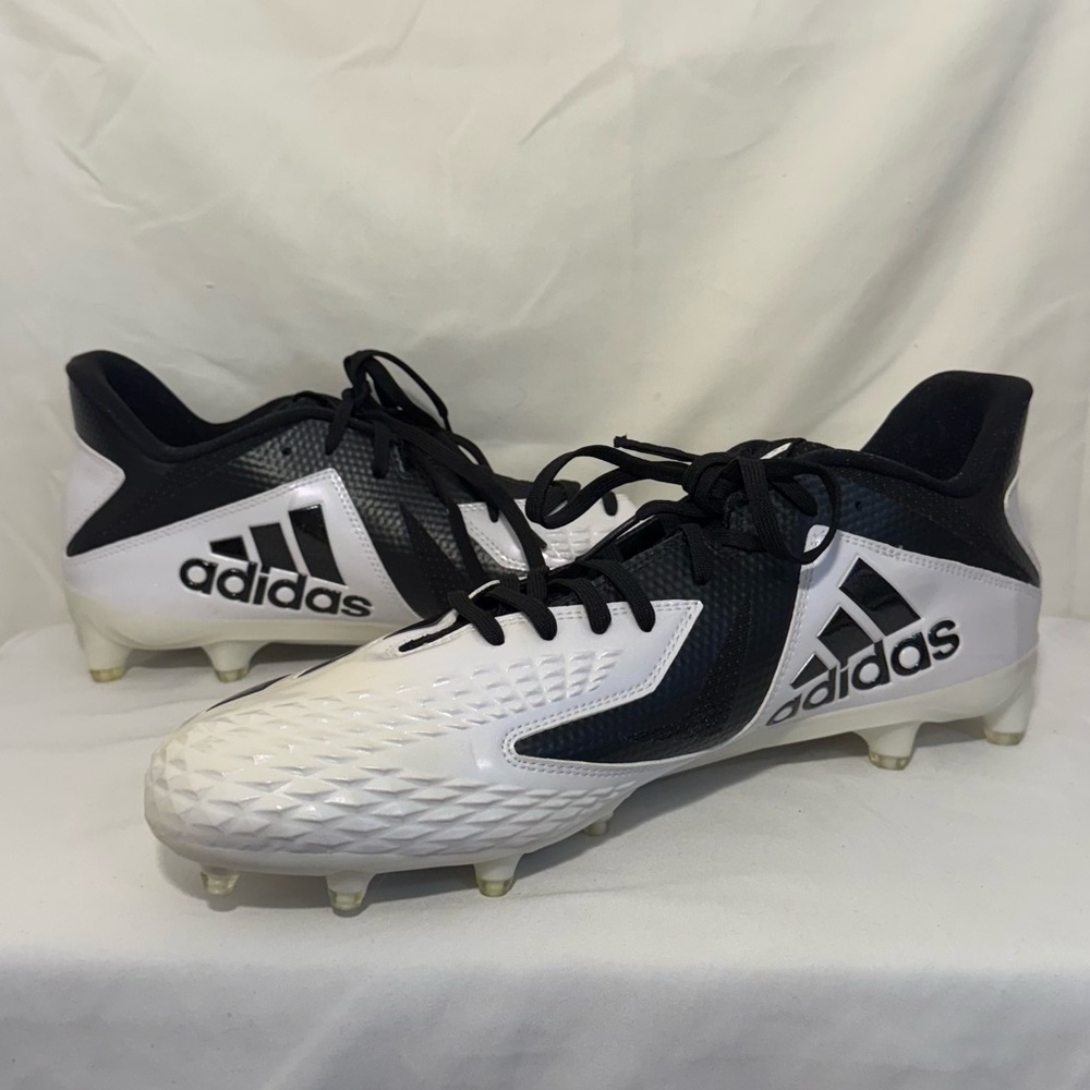 Adidas Freak x Carbon 3 Low Black White Stripe Football Cleats Men's‎ Sz-16